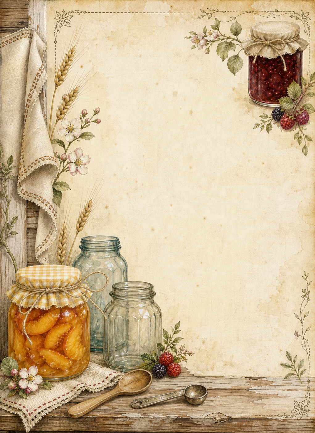 Rustic preserves themed journal page sample