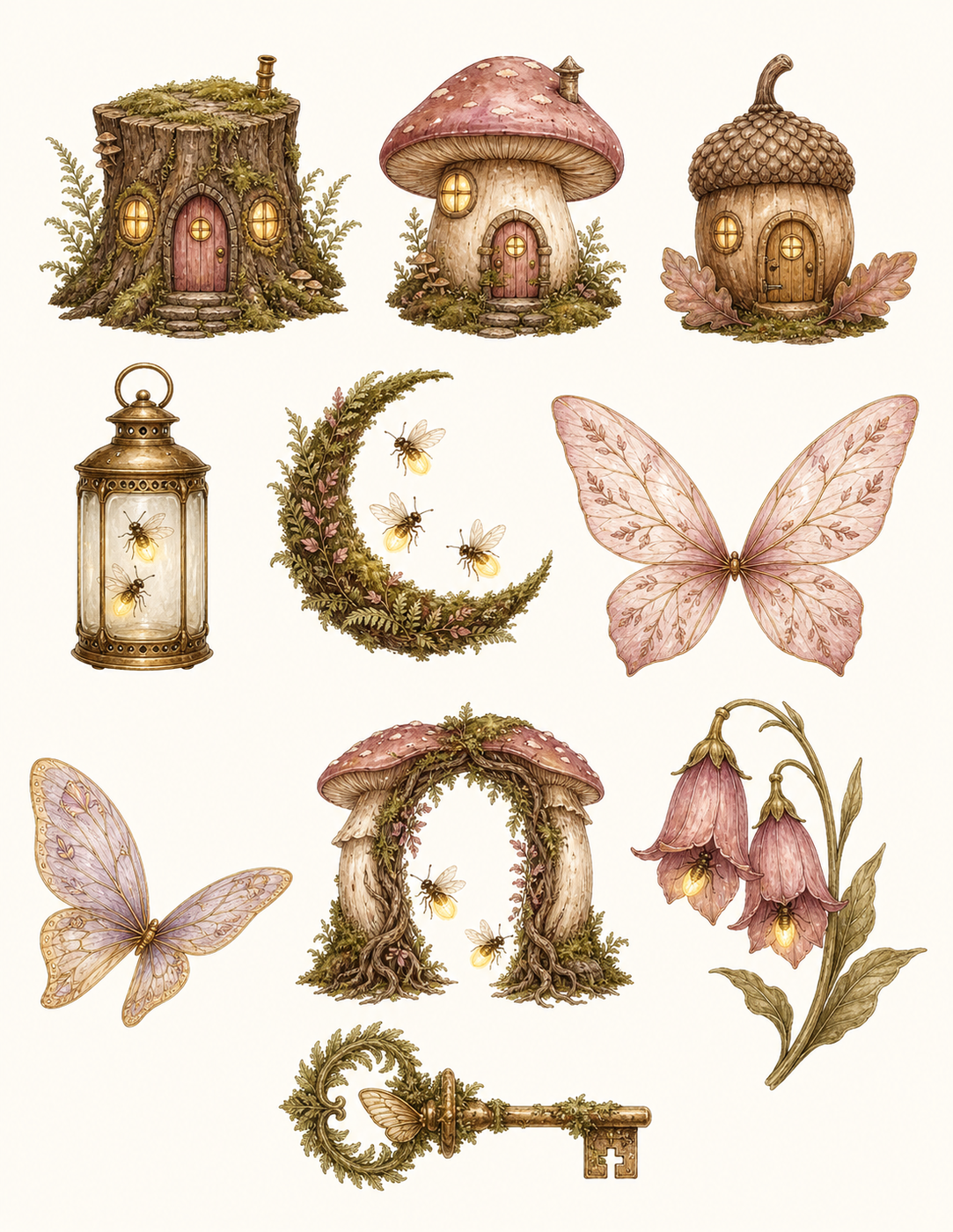 Woodland and fairy embellishment sheet sample